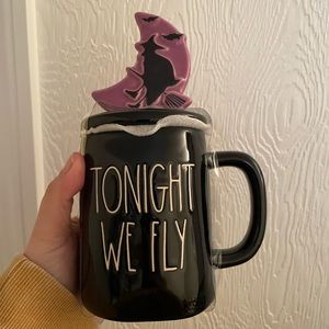 Rae Dunn Halloween mug with witch topper